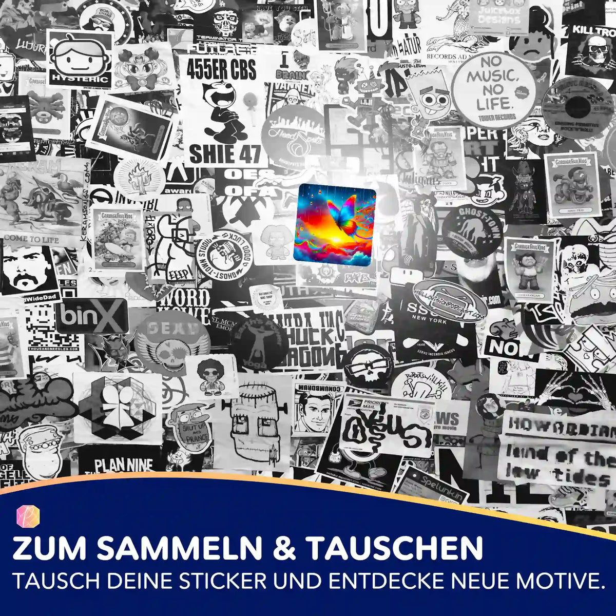 Buntes Schmetterling-Sticker-Set für Diamond Painting Fans zur Organisation von Picmondoo DIY Bastelsets