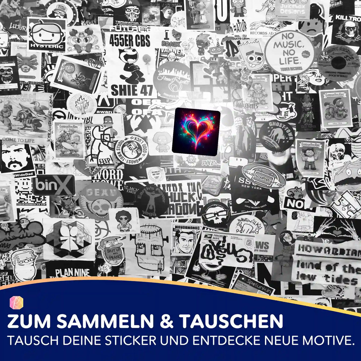 Buntes Herzflimmern Sticker-Set für Diamond Painting Fans zur Organisation und Dekoration von Bastelzubehör.