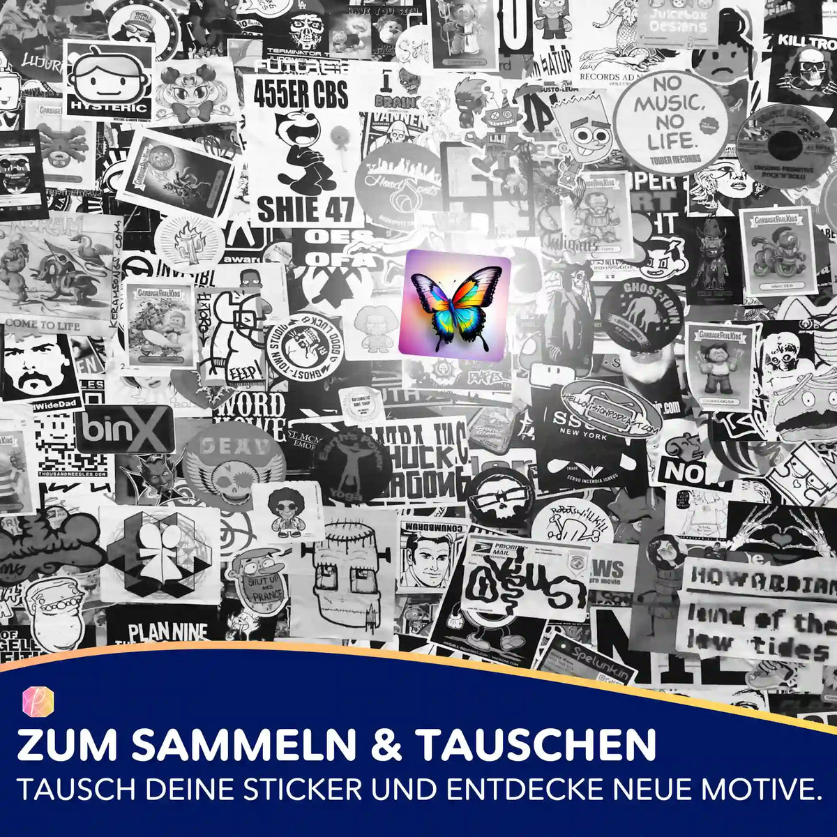 Buntes Schmetterling-Aufkleber-Set für Diamond Painting und Bastelfans zur Organisation deiner Lieblingsmotive von Picmondoo