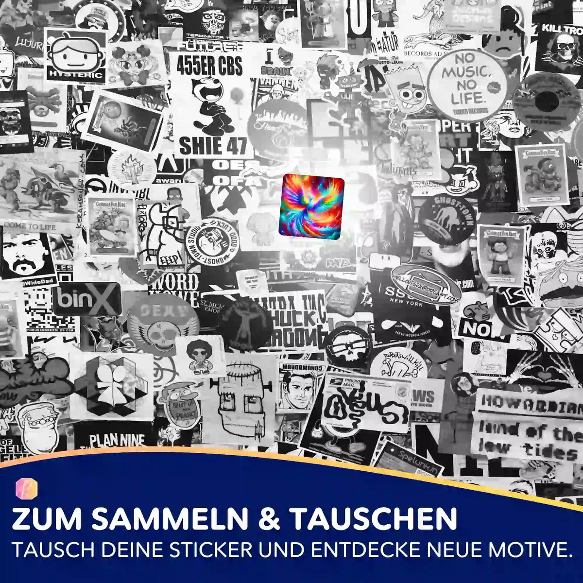 Buntes Phönix-Sticker-Set für Diamond Painting und Bastelprojekte zur Organisation deiner Kunstwerke.