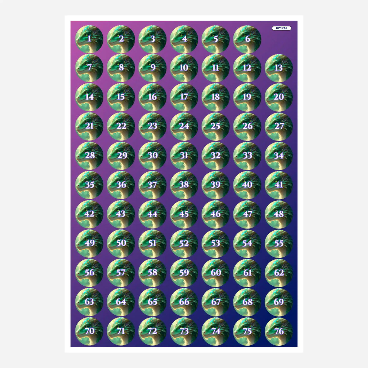 Döschenaufkleber für Diamond Painting Zubehör mit Drachen Motiv Hüter des Smaragdwaldes zur Sortierung von Steinen