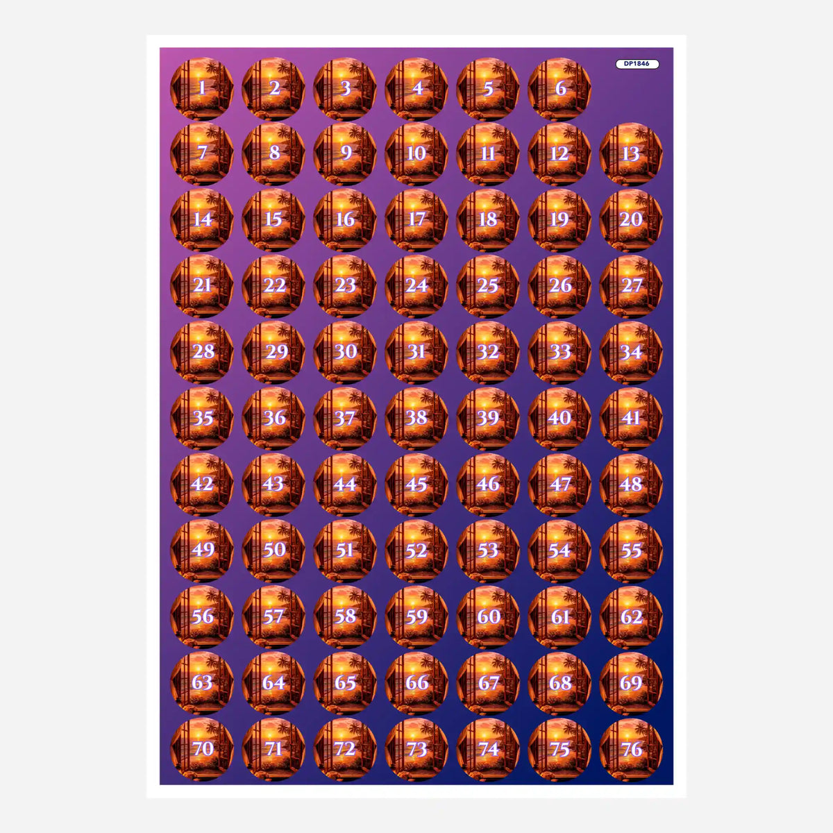 Diamond Painting Döschenaufkleber Set Goldene Stille mit nummerierten Stickern zur effizienten Sortierung der Steinfarben