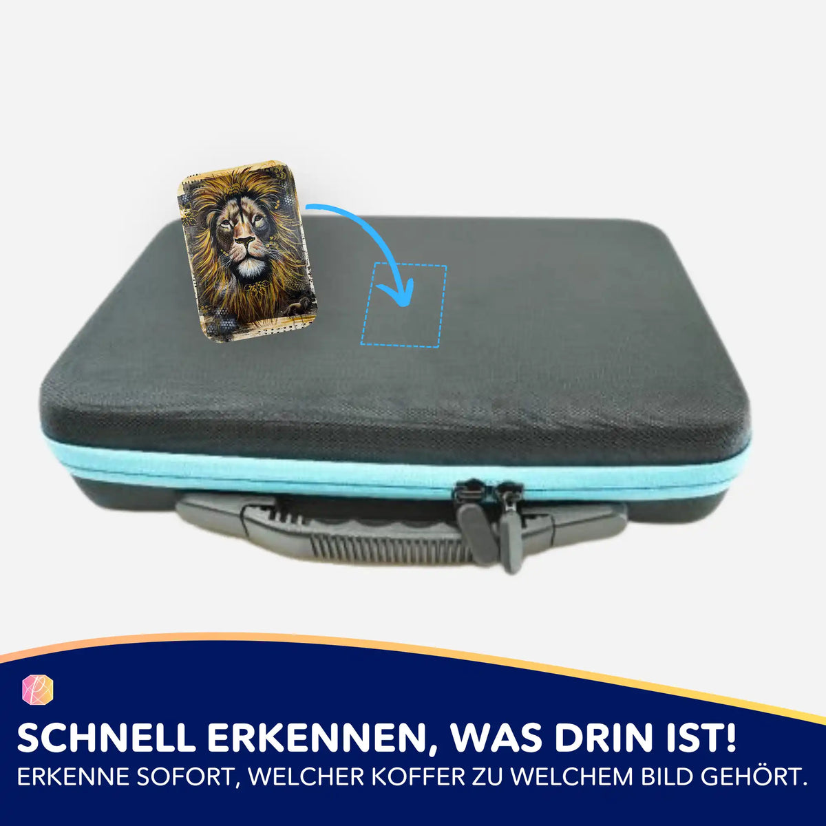 Picmondoo Löwen-Aufkleber zur Organisation von Diamond Painting Koffern und Zubehörsets