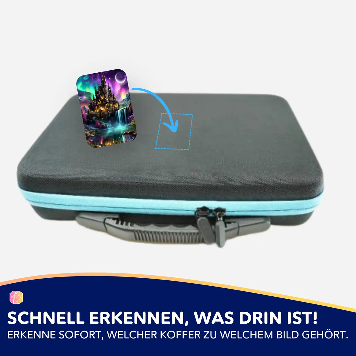 Picmondoo Diamond Painting Aufkleber zur Beschriftung von Zubehör-Koffern mit Motiv Echos des Himmels