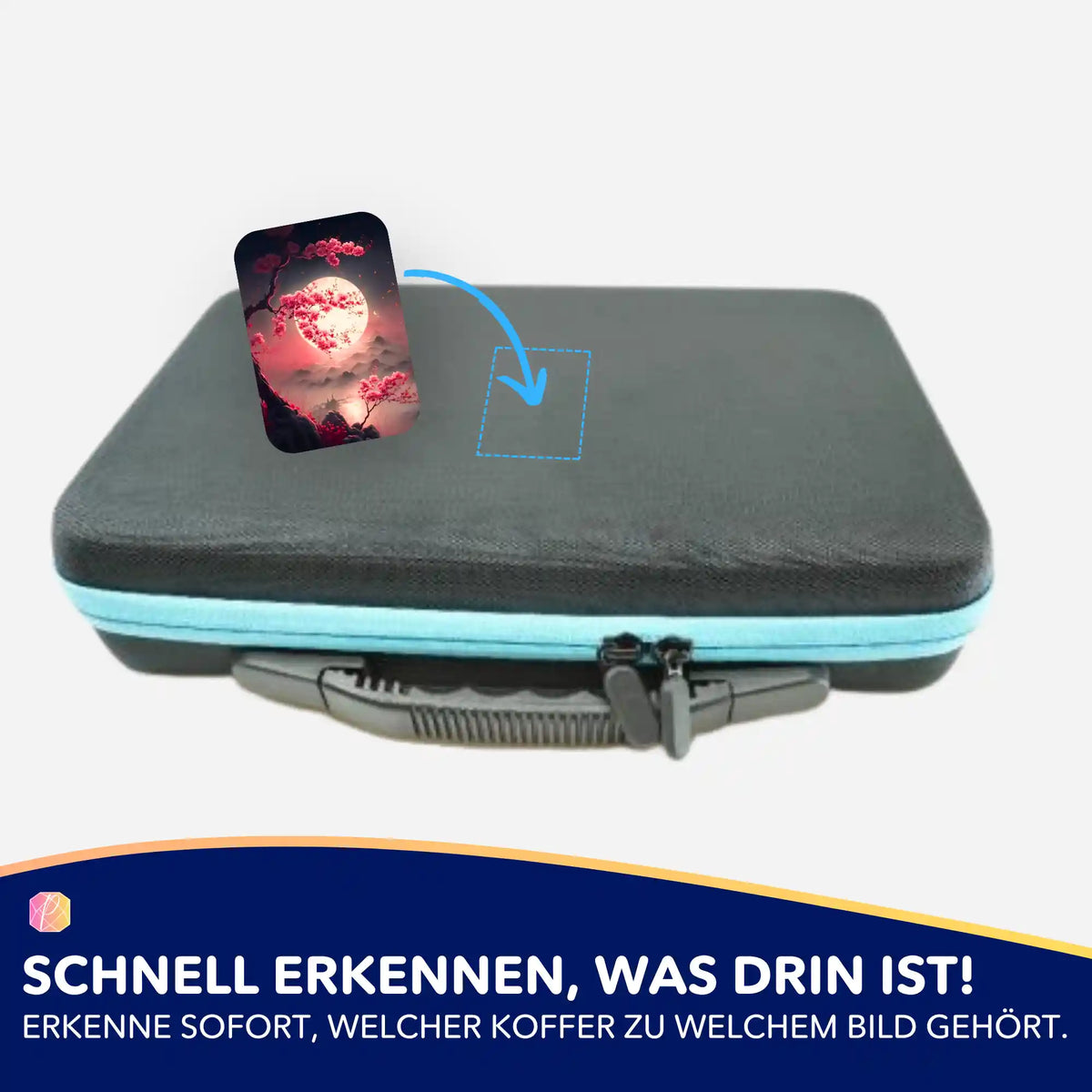 Picmondoo Diamond Painting Aufkleber Kirschblüten im Mondschein für die Organisation deines Bastelkoffers