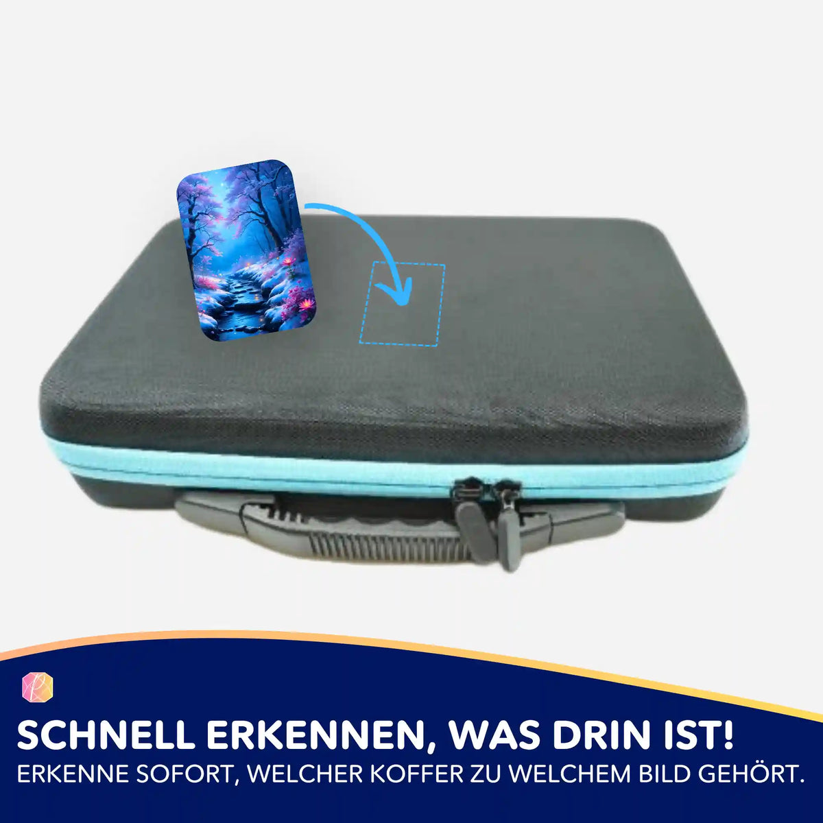 Diamond Painting Aufkleber Fluss der Träume zur Organisation von Diamond Painting Koffern und Zubehör für das Hobby.