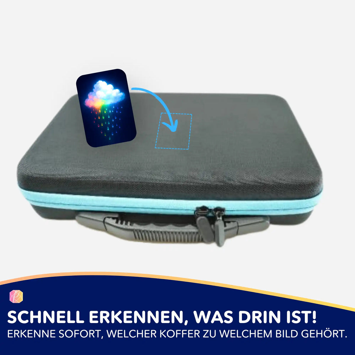 Picmondoo Regenbogenwolke Sticker zur Organisation von Diamond Painting Koffern und Zubehörsets