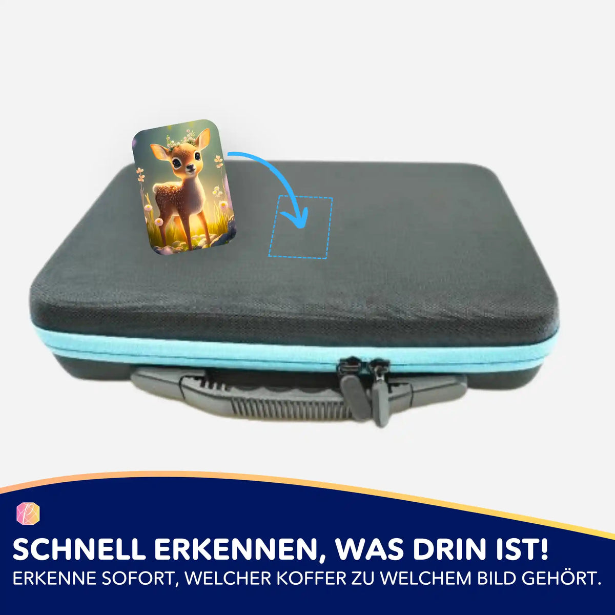 Rehkitz-Aufkleber für Diamond Painting Koffer zur Organisation von Bastelzubehör und Malen nach Zahlen Sets