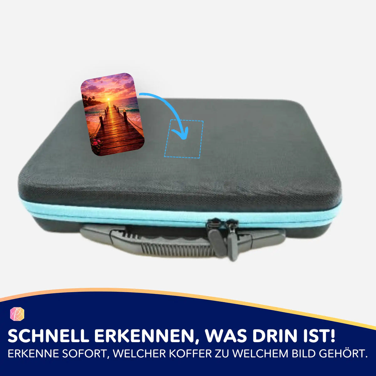 Picmondoo Aufkleber Set zur Organisation von Diamond Painting Koffern mit Motiv Dorthin, wo der Tag Frieden findet