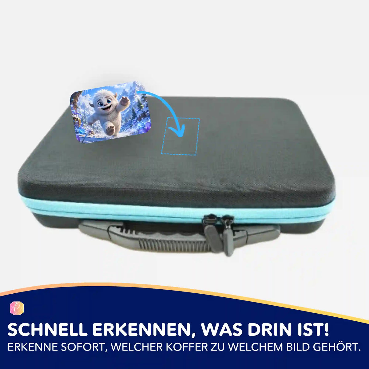 Picmondoo Aufkleber-Set zur Organisation von Diamond Painting Koffern mit Yeti-Motiv für mehr Ordnung beim Basteln