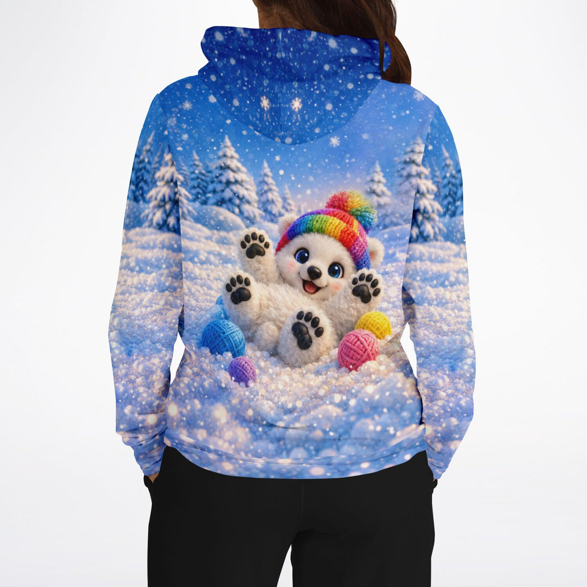 Dreamer Hoodie mit niedlichem Eisbären-Motiv im Winter, inspiriert durch Diamond Painting und Malen nach Zahlen Designs