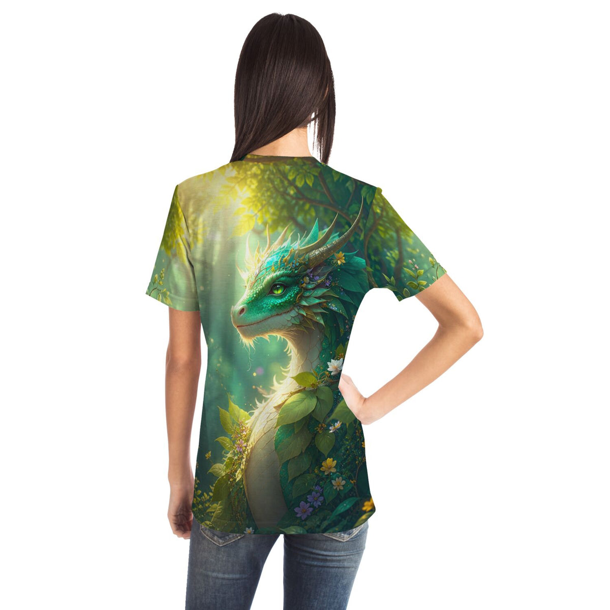 T-Shirt mit Drachen-Motiv Hüter des Smaragdwaldes, ideal für Fans von Malen nach Zahlen und Diamond Painting Kunst