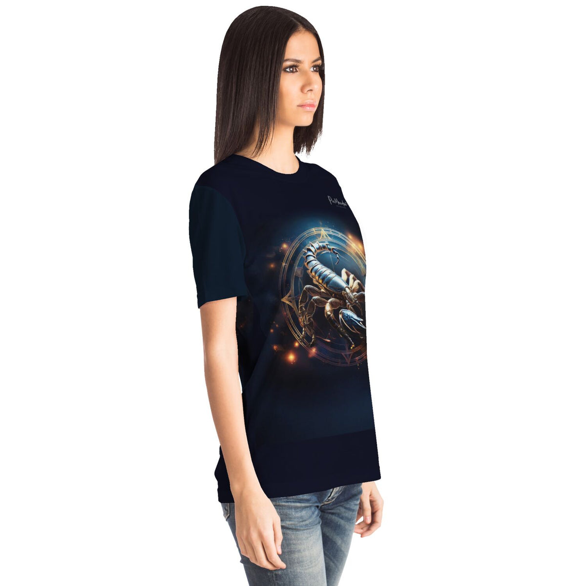 Schwarzes Dreamer T-Shirt mit Sternzeichen Skorpion Motiv als hochwertige Fan-Edition im pacmondoo.comsign