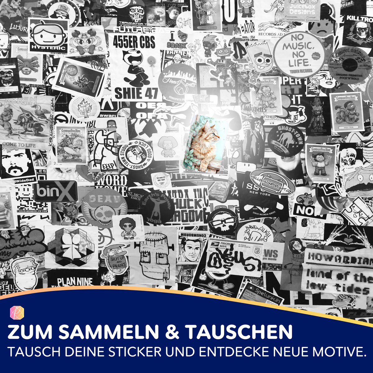 Picmondoo Kater Cosimo Sticker aus dem Diamond Painting Set für kreative Bastelprojekte und zur Zubehör-Organisation