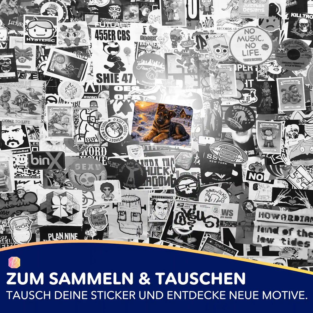 Picmondoo Sticker-Set mit buntem Hundemotiv zum Organisieren von Diamond Painting und Malen nach Zahlen Projekten