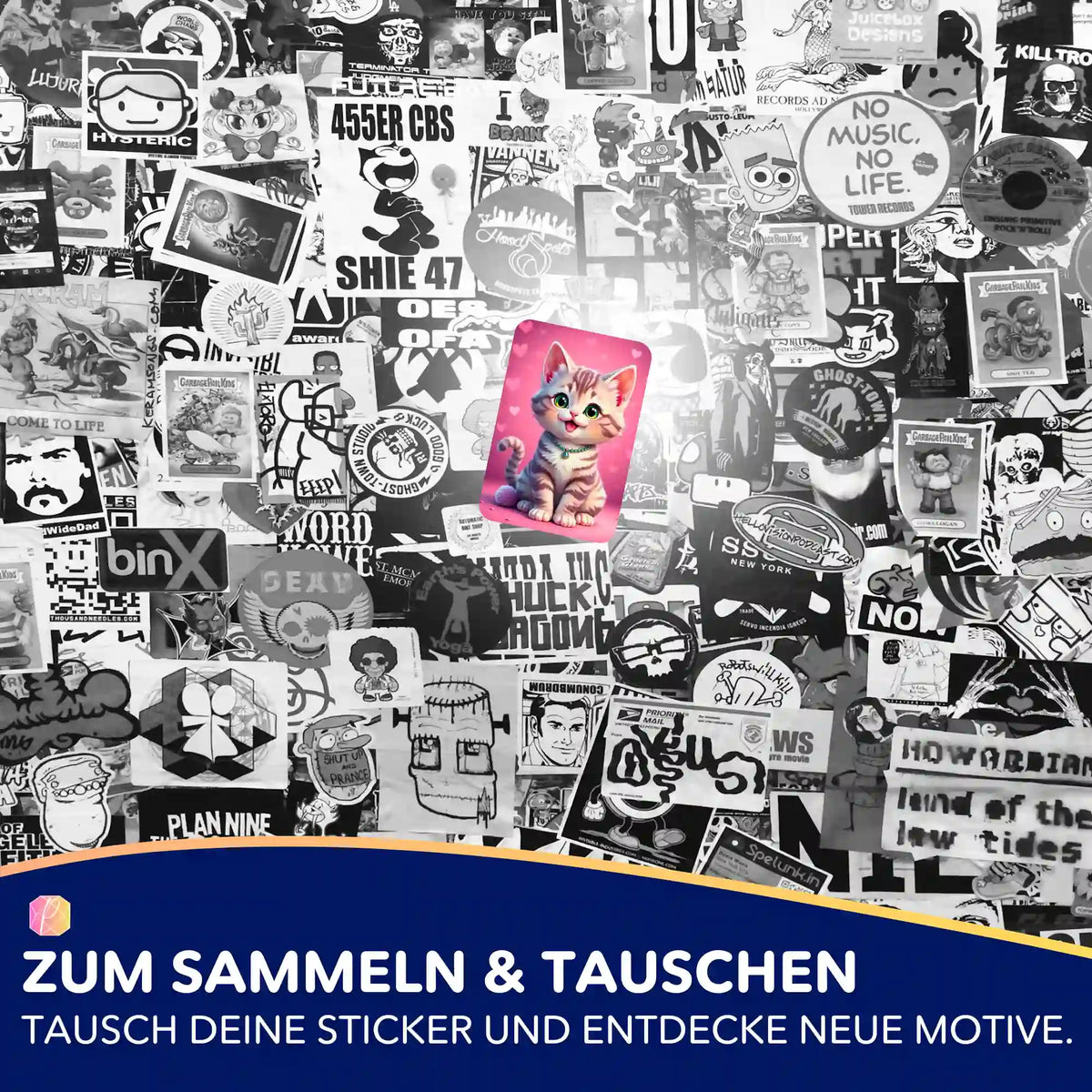 Buntes Katzen-Sticker-Set von Picmondoo für Diamond Painting Fans und zum Sammeln von kreativen Bastelaufklebern