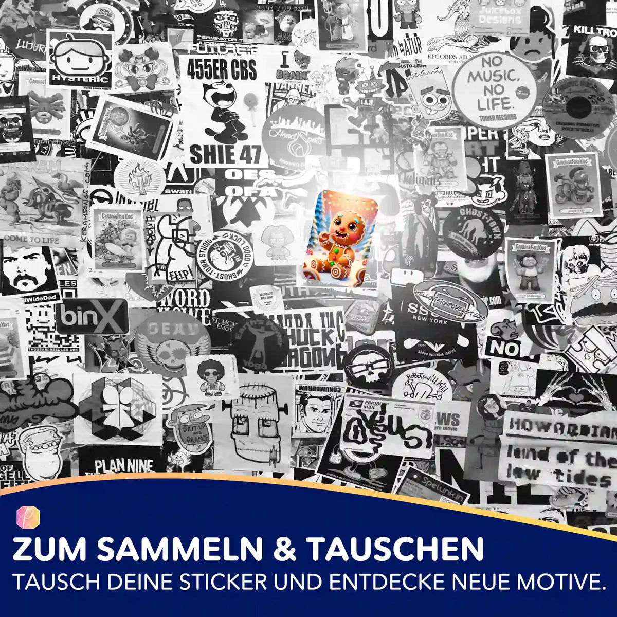 Farbiger Lebkuchenmann Sticker für Diamond Painting Zubehör. Perfekt zur Organisation deines Diamond Painting Sets.