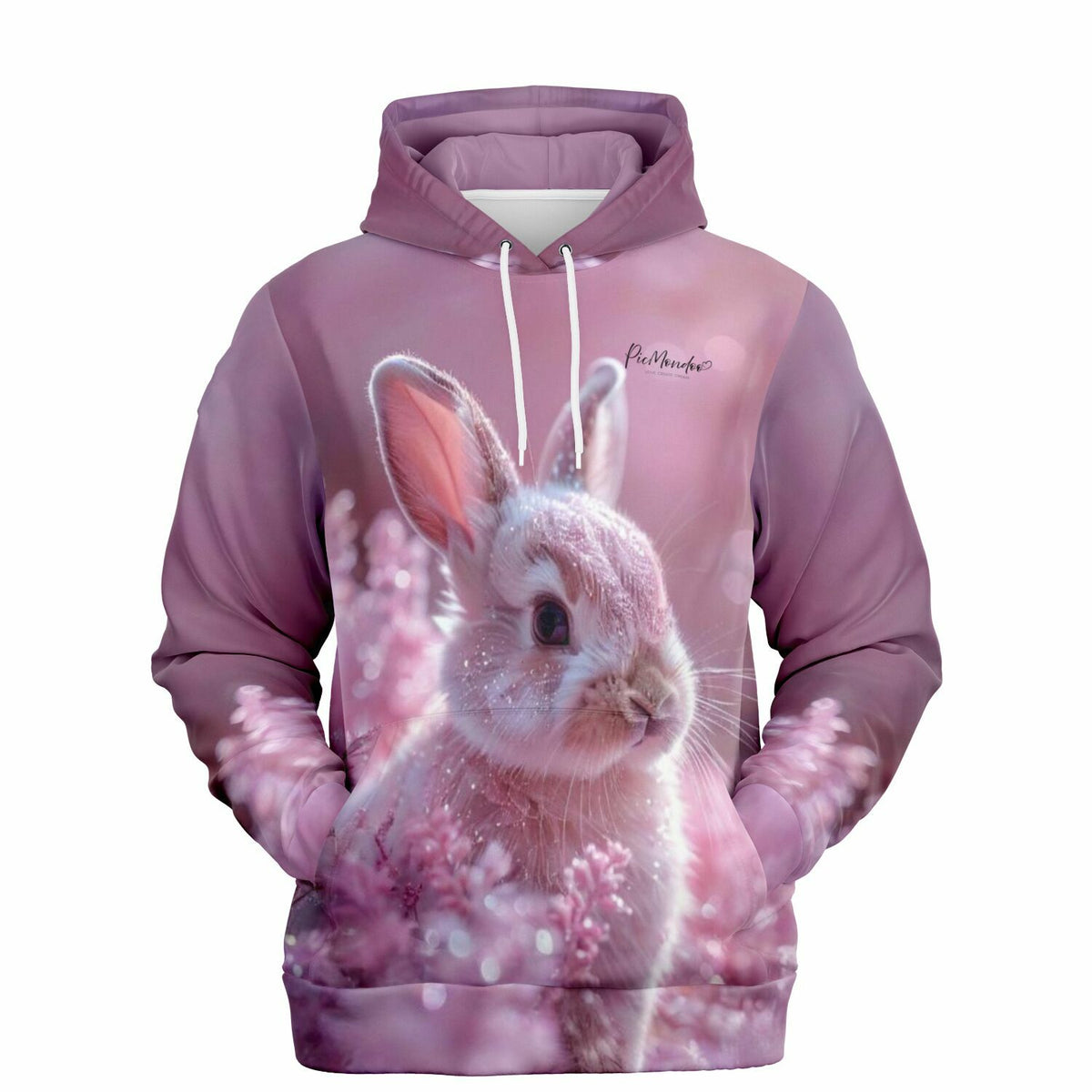 Dreamer Hoodie Sweet Pinki mit niedlichem Häschen-Motiv in zarten Rosatönen im pacmondoo.comsign