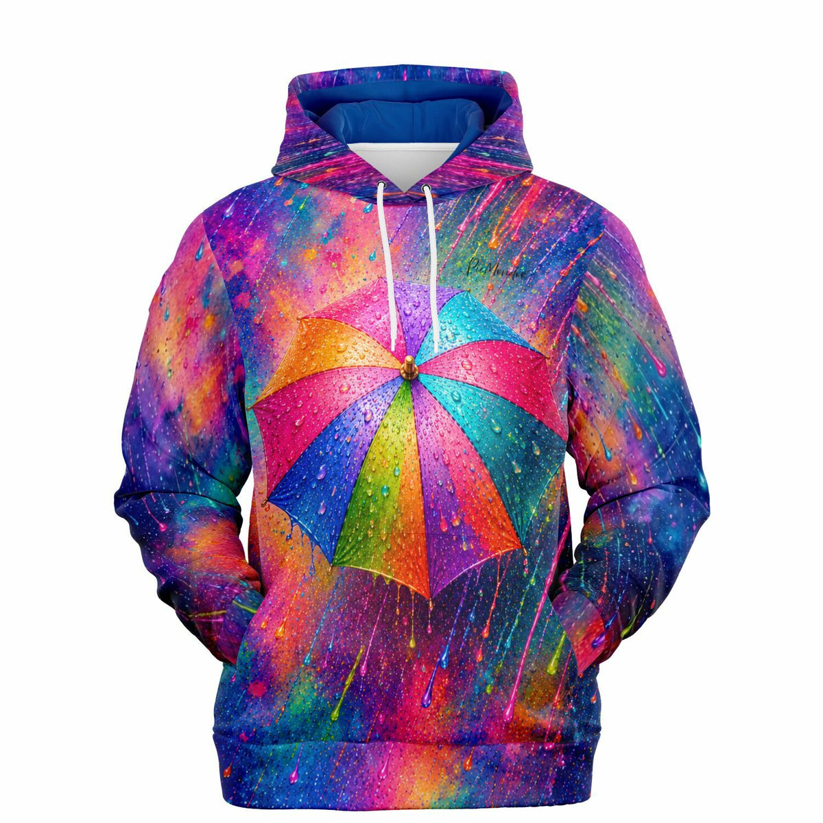 Bunter Dreamer Hoodie mit farbenfrohem Regenschirm-Motiv, inspiriert durch Malen nach Zahlen und Diamond Painting Designs