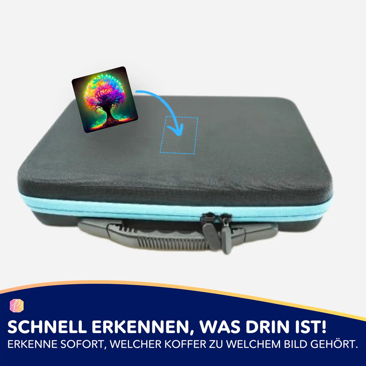 Bunter Diamond Painting Aufkleber mit Baum-Motiv zur Organisation deines Zubehör-Koffers von Picmondoo
