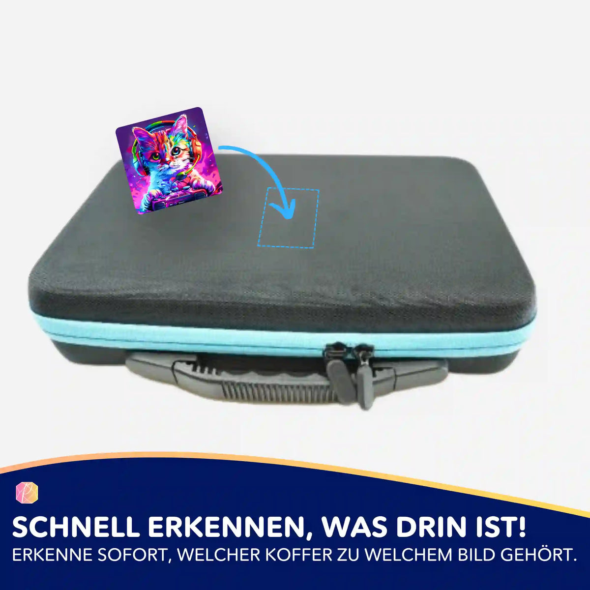 5er-Set Aufkleber Gaming Cat zur Organisation von Diamond Painting Koffern und Zubehör für dein Hobby