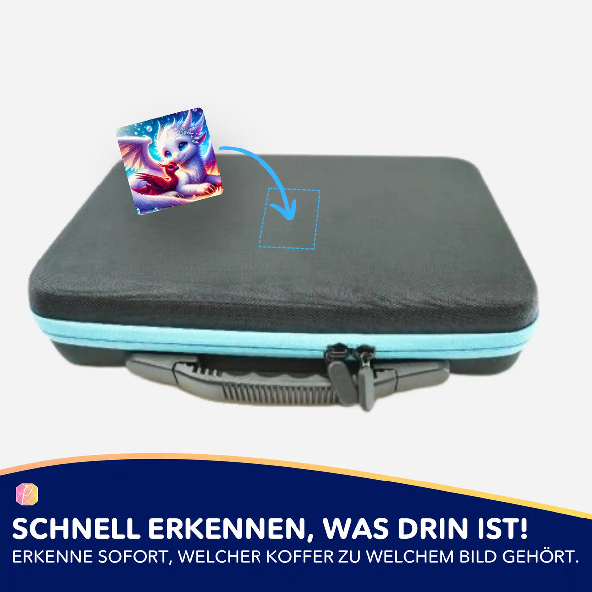 Picmondoo Sticker-Set zur Organisation von Diamond Painting Koffern mit Astra & Fira Motiv für eine bessere Übersicht.