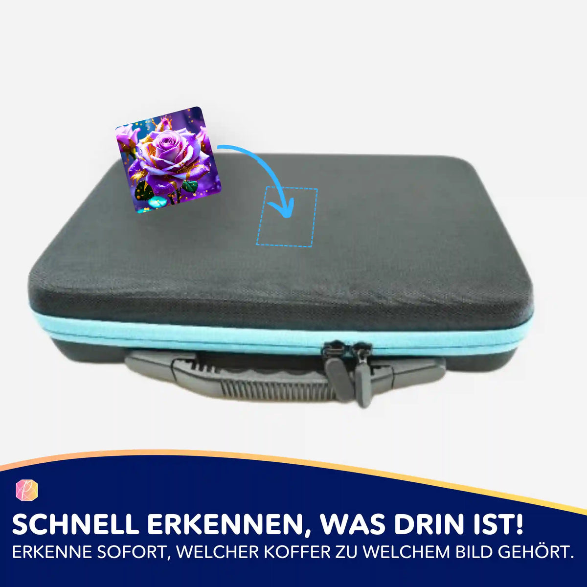 Amethystrose Aufkleber für Diamond Painting Koffer zur perfekten Organisation von Diamanten Painting Zubehör