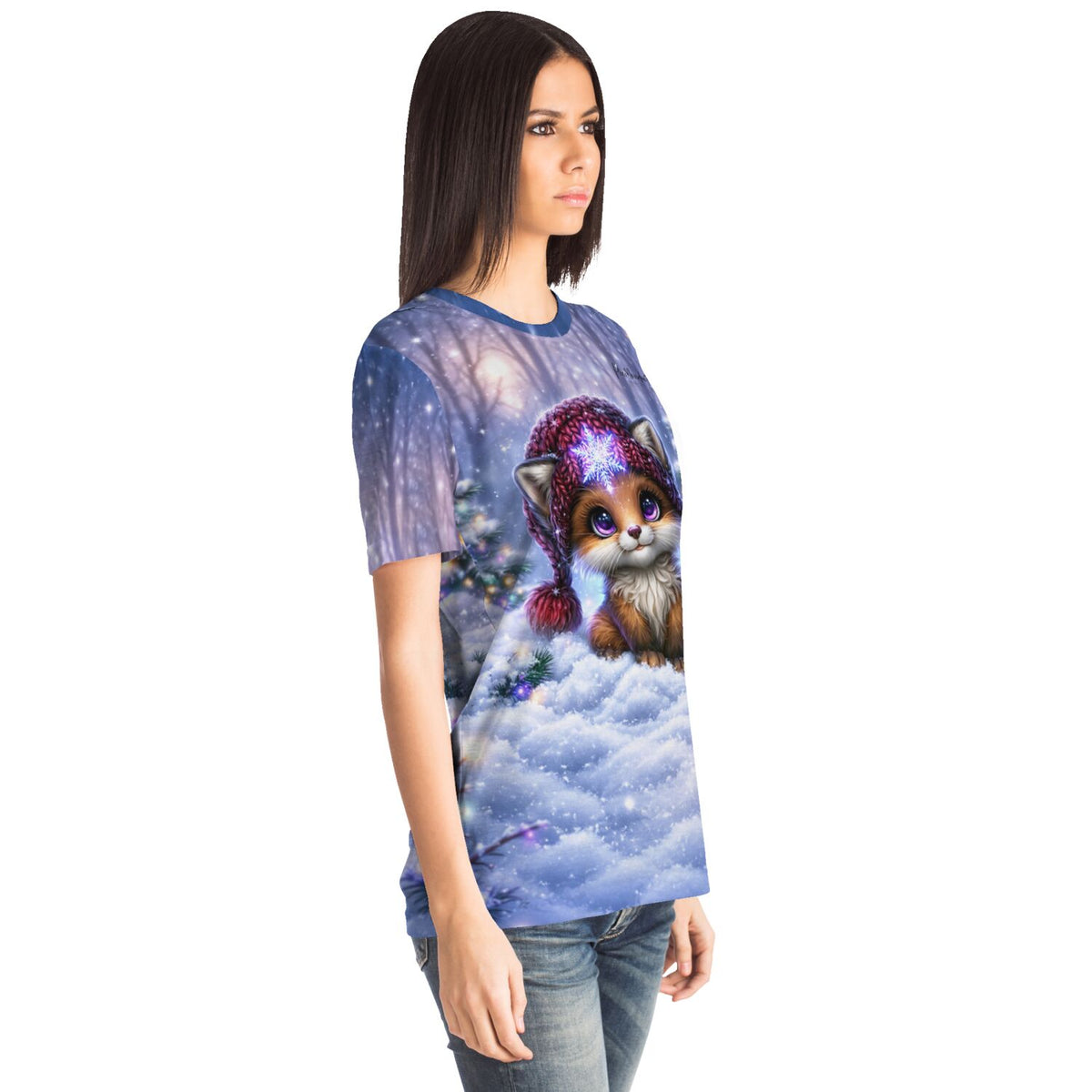 Dreamer T-Shirt mit süßem Fuchs im Winterzauber Design, ideal für Fans von Diamond Painting und Malen nach Zahlen