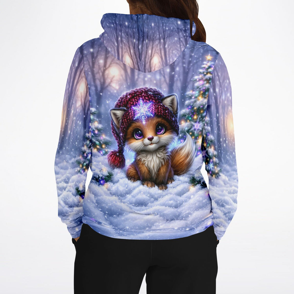 Dreamer Hoodie Kleiner Winterzauber mit süßem Fuchs-Motiv im Schnee, passend zu Diamond Painting und Malen nach Zahlen