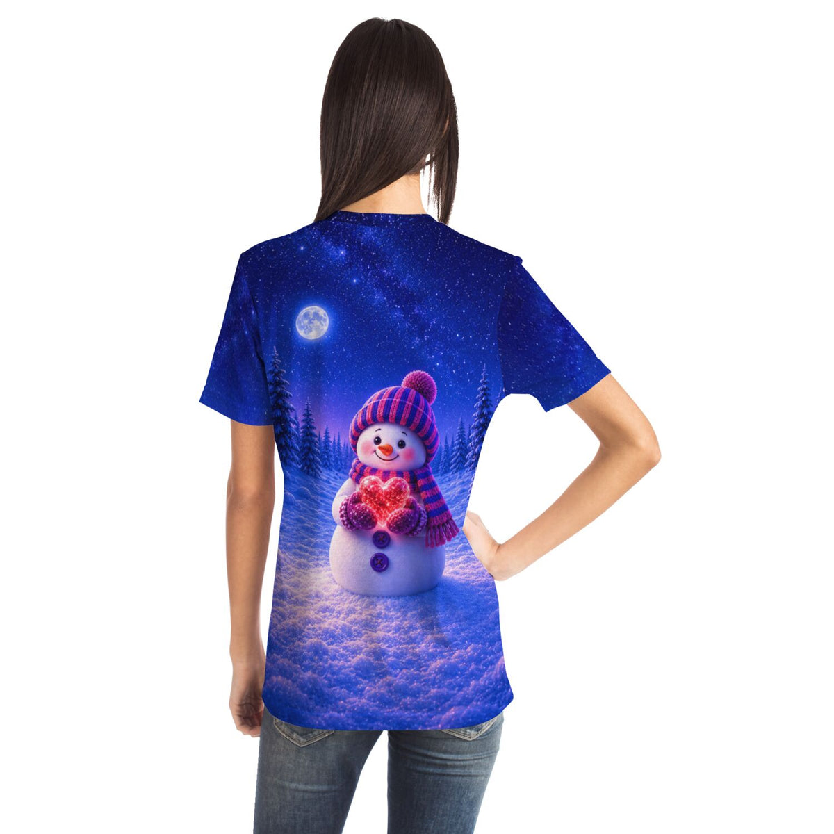 T-Shirt Winterherz mit Schneemann Motiv für Fans von Diamond Painting und Malen nach Zahlen für Erwachsene