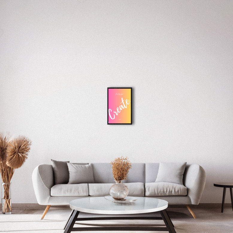 Eleganter schwarzer Bilderrahmen für Scratch Painting Kunstwerke im modernen Wohnzimmer