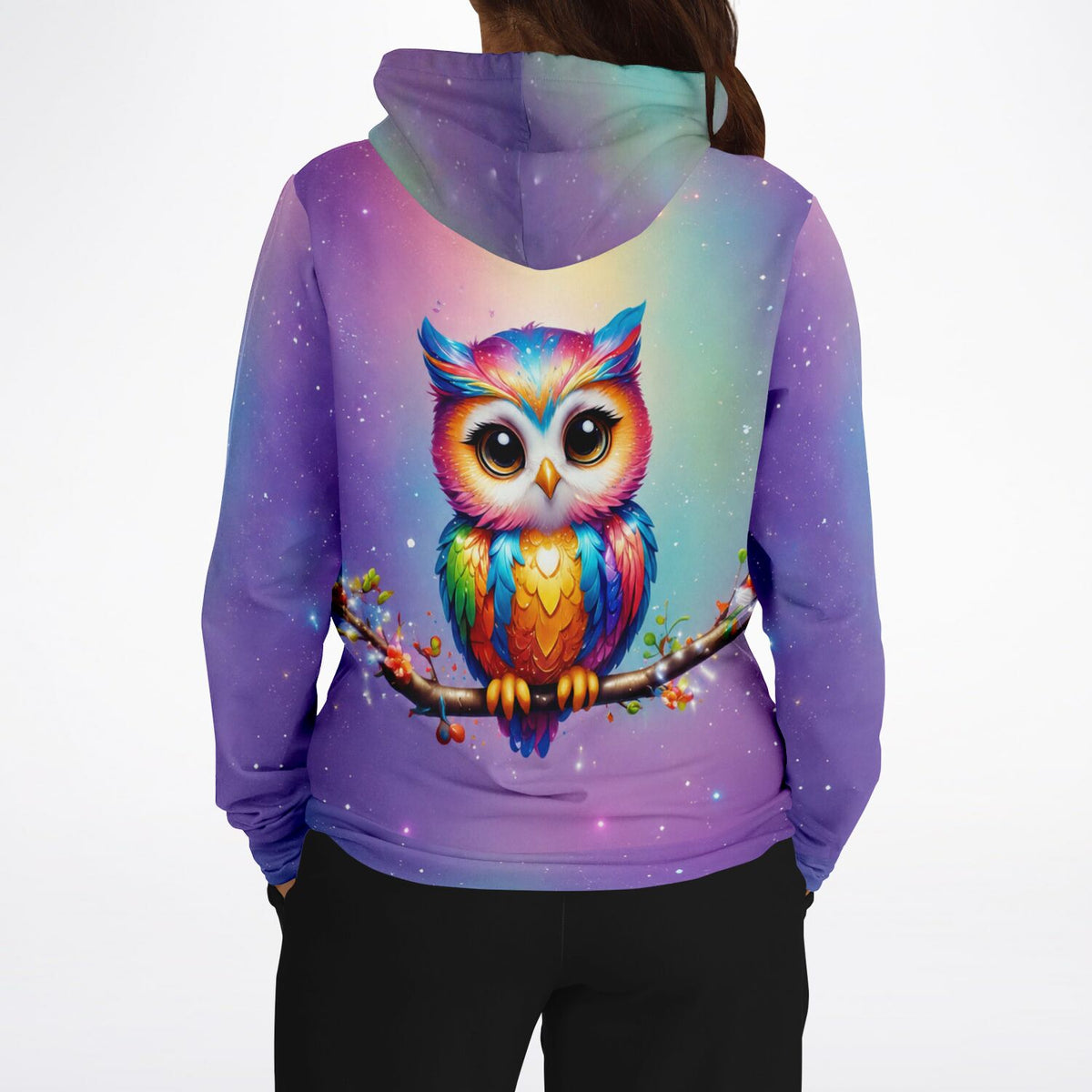 Dreamer Hoodie mit farbenfrohem Eulen-Motiv Fridolin, ideal für Fans von Diamond Painting und Malen nach Zahlen