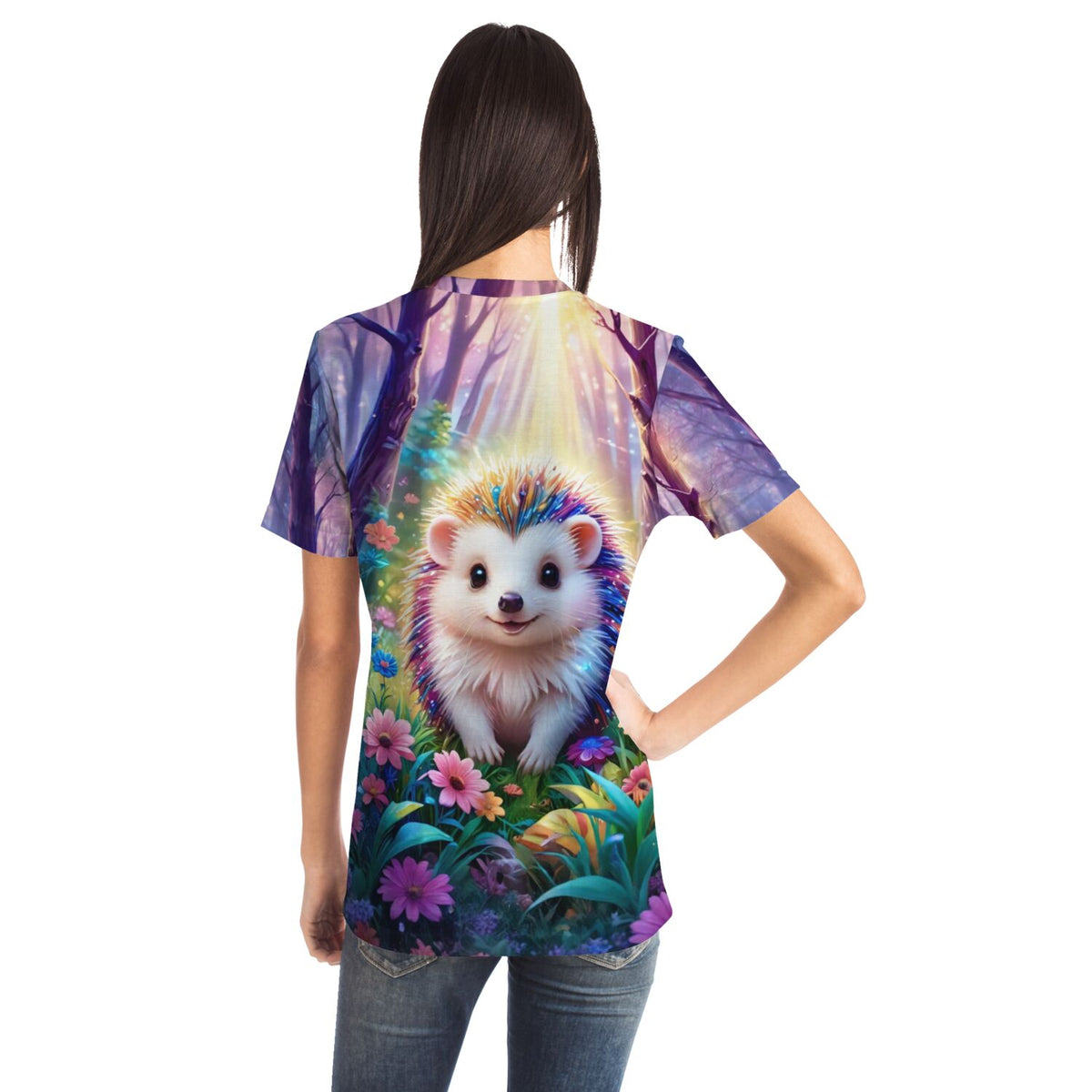 Dreamer T-Shirt mit Igel Stups Motiv im Wald, inspiriert von den beliebten Diamond Painting Designs von Picmondoo