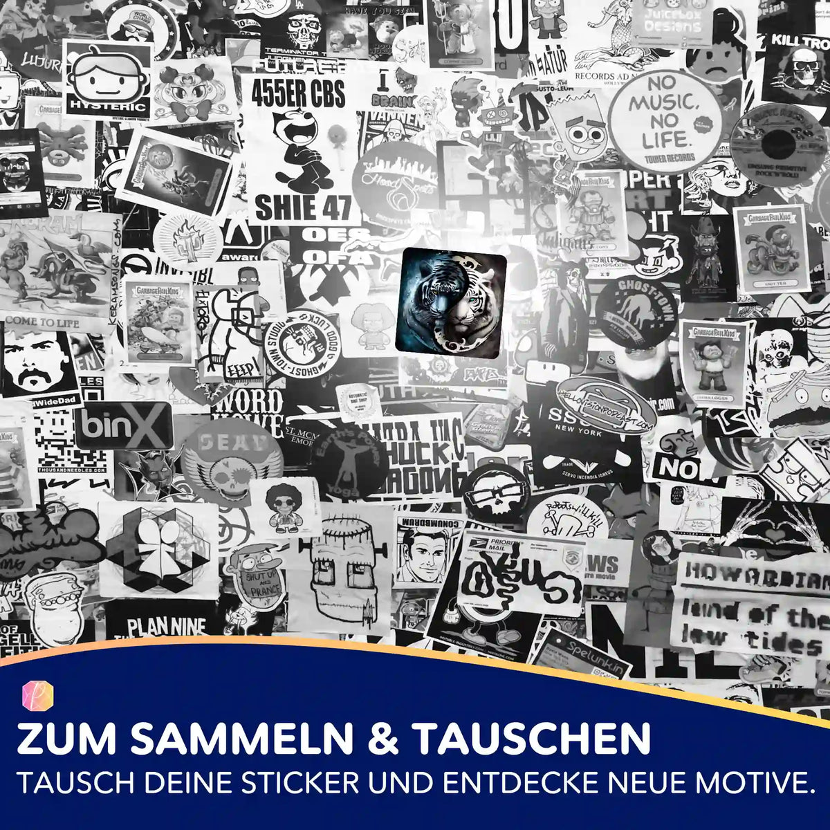 Picmondoo 5er-Set Aufkleber mit Tiger Ying und Yang Design zur Organisation von Diamond Painting und Bastelsets