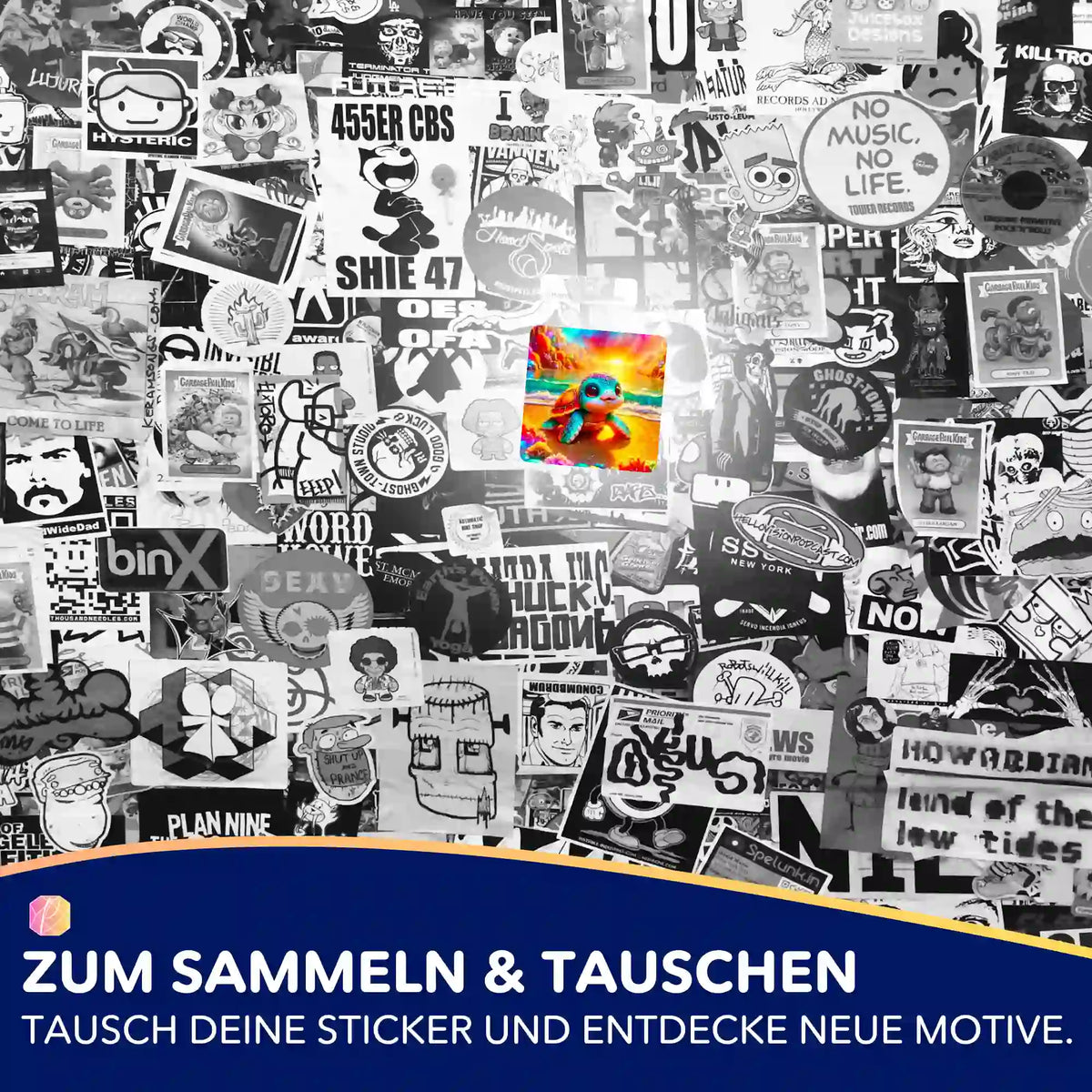 Buntes Schildkröten-Sticker-Set von Picmondoo als Ergänzung für Diamond Painting und Bastelprojekte