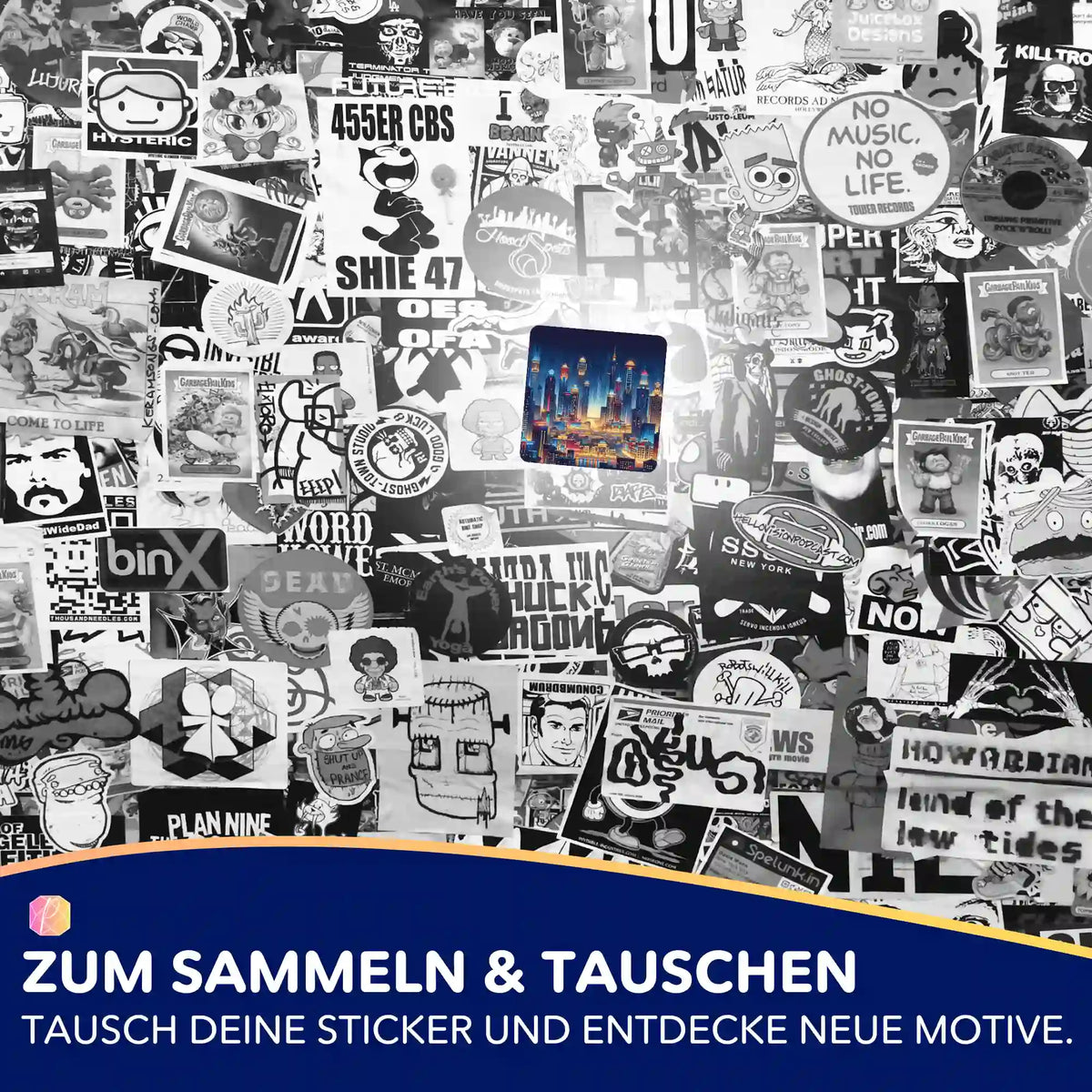 Picmondoo 5er-Set Aufkleber mit Stadt der Lichter Motiv für Diamond Painting und Bastel-Fans