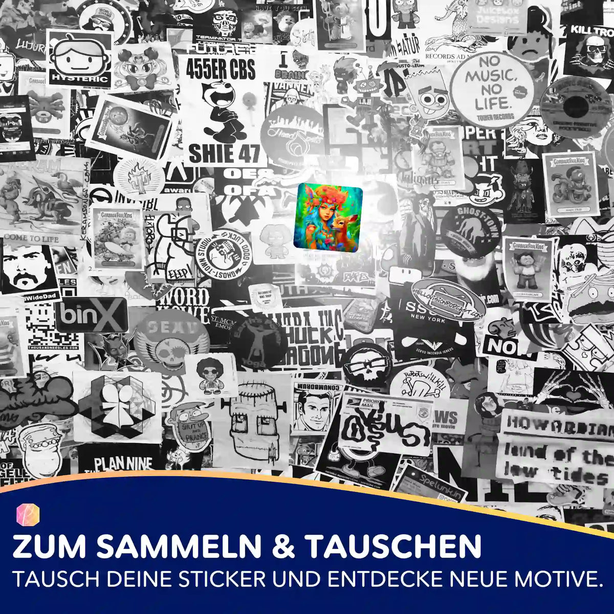 Bunter Waldmädchen Aufkleber für Diamond Painting Fans aus dem 5er-Set zur Organisation deiner Bastelsets