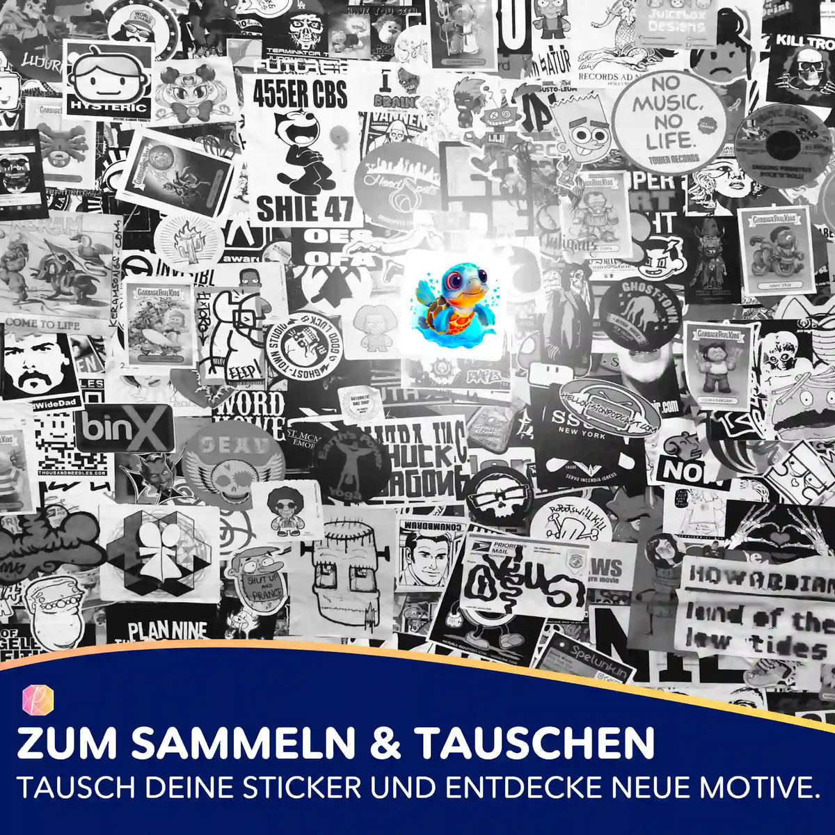 Süßer Schildkröten-Sticker für Diamond Painting Zubehör und Organisation von Picmondoo Bastelsets