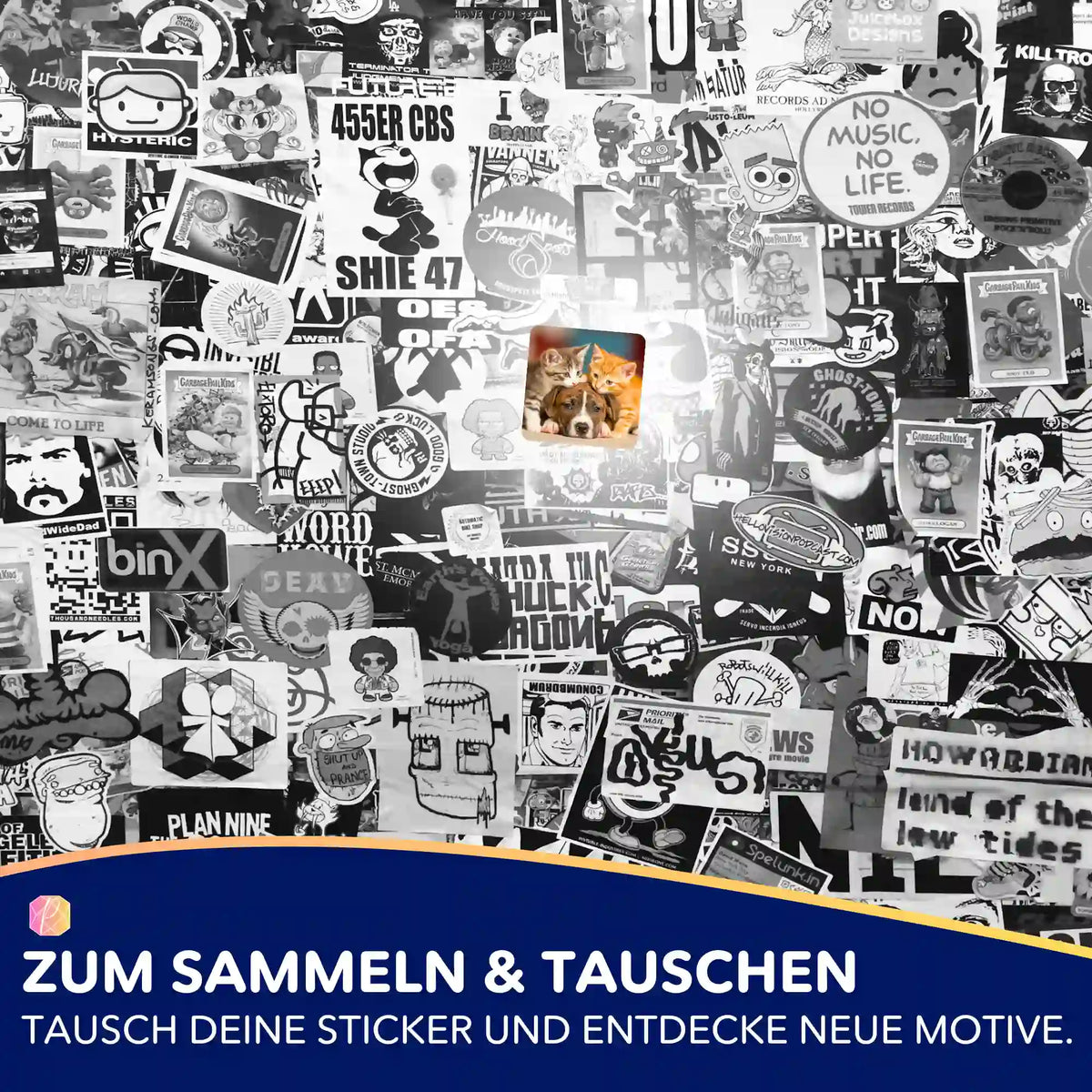 Picmondoo Sticker-Set Friends for Life mit süßen Tier-Motiven für Diamond Painting und Bastelprojekte