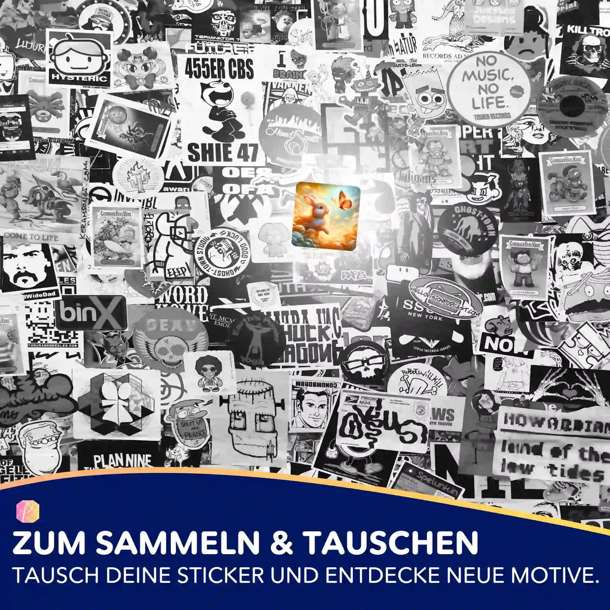 Buntes Häschen-Sticker Set für Diamond Painting Zubehör – ideal zur Organisation deiner Diamond Painting Aufbewahrung
