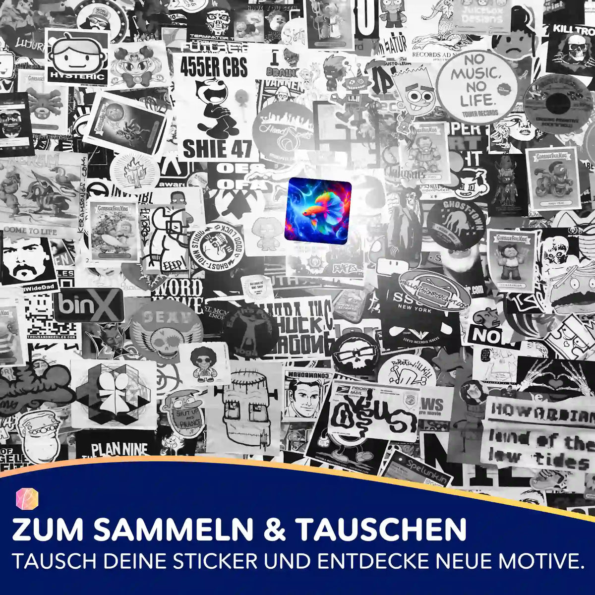 Picmondoo Aufkleber-Set mit buntem Fisch-Motiv für Diamond Painting Fans zur Organisation von Bastelsets