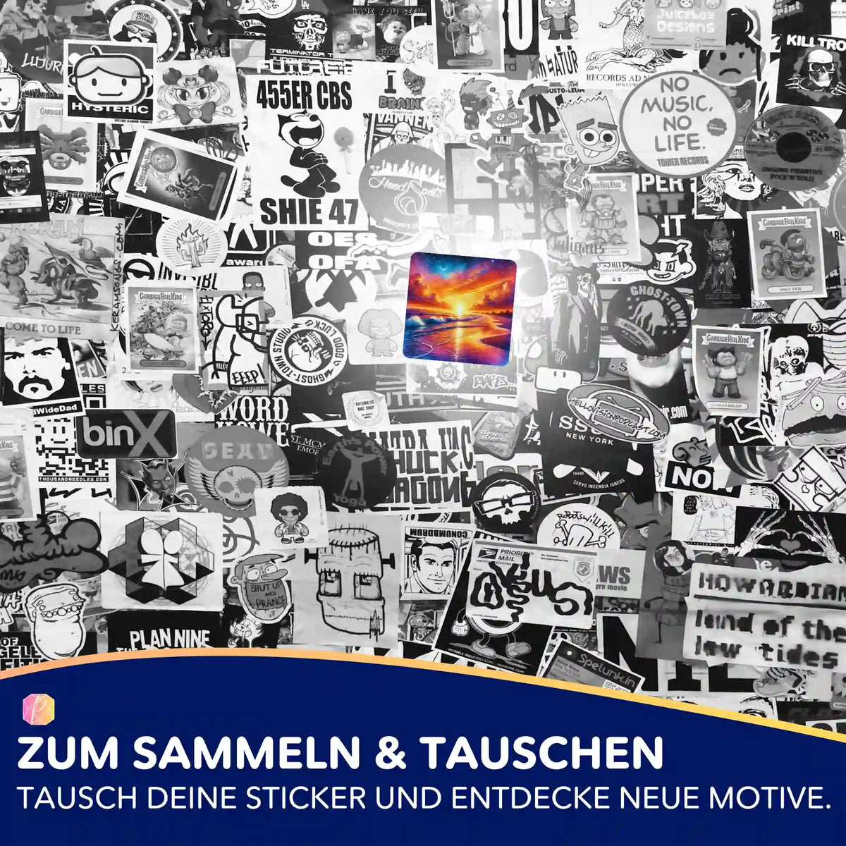 Picmondoo Diamond Painting Aufkleber-Set mit farbenfrohem Sonnenuntergang-Motiv für kreative DIY-Bastelprojekte