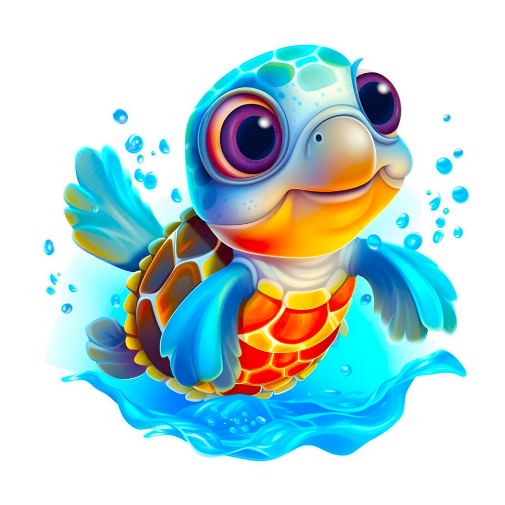 Diamond Painting Mini - Tortue qui barbote