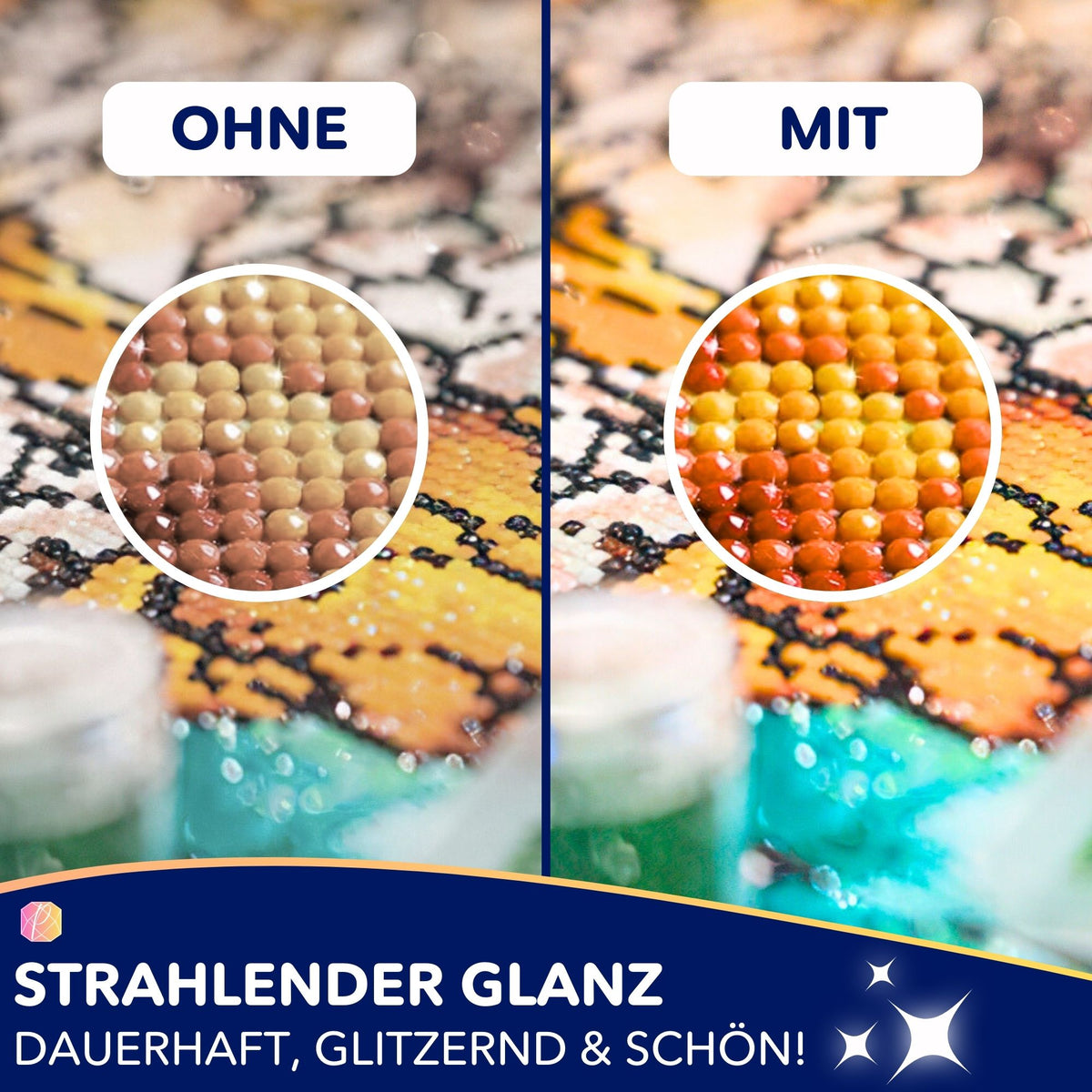 Diamond Painting Versiegelung für strahlenden Glanz und dauerhaften Halt von buntem Diamond Painting Zubehör