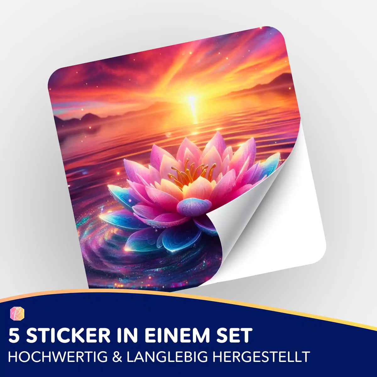 Picmondoo 5er-Set Aufkleber mit Motiv Blüte zwischen den Welten zur Organisation von Diamond Painting Zubehör