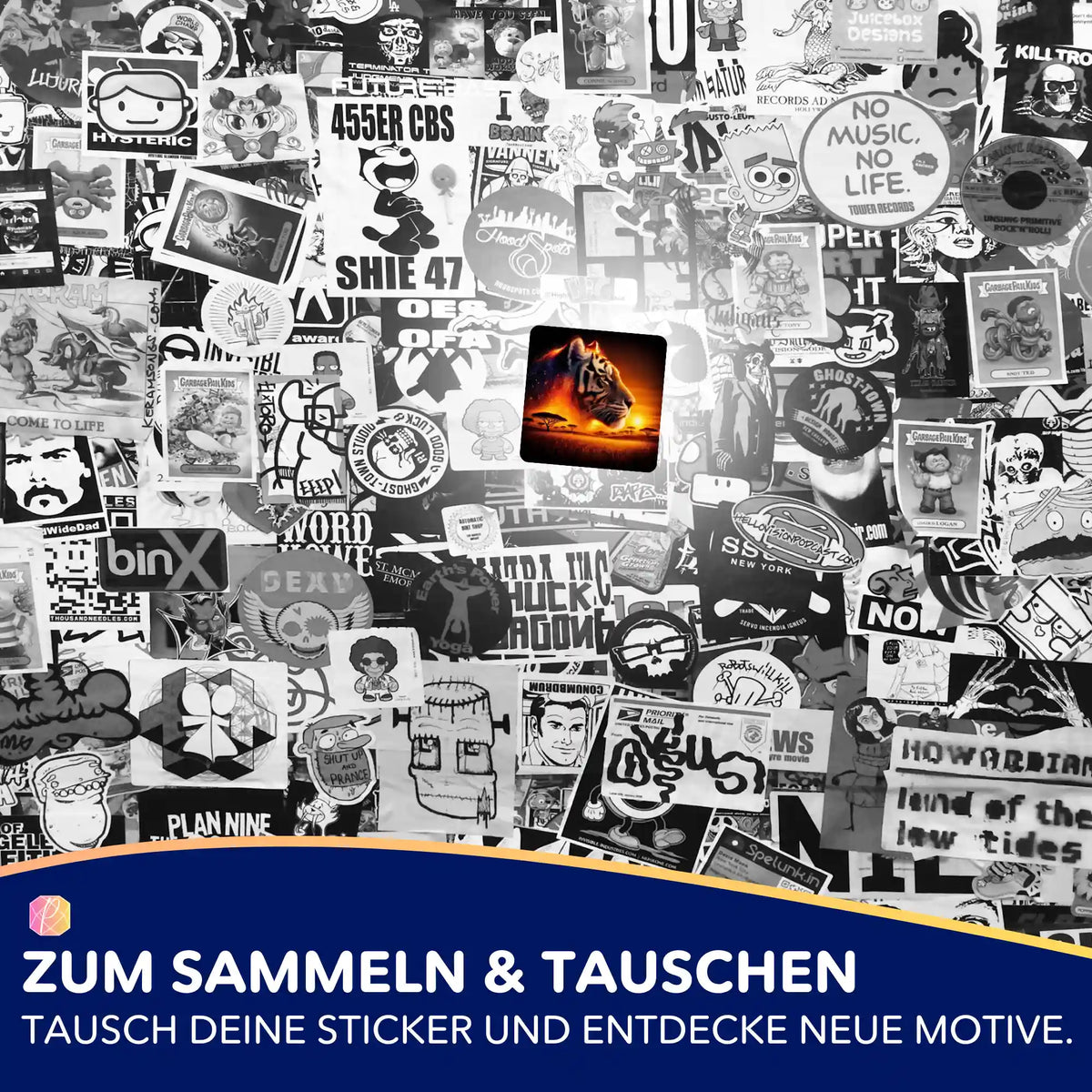 Picmondoo Sticker-Set Feuerherz zur Organisation für Diamond Painting und Malen nach Zahlen Fans