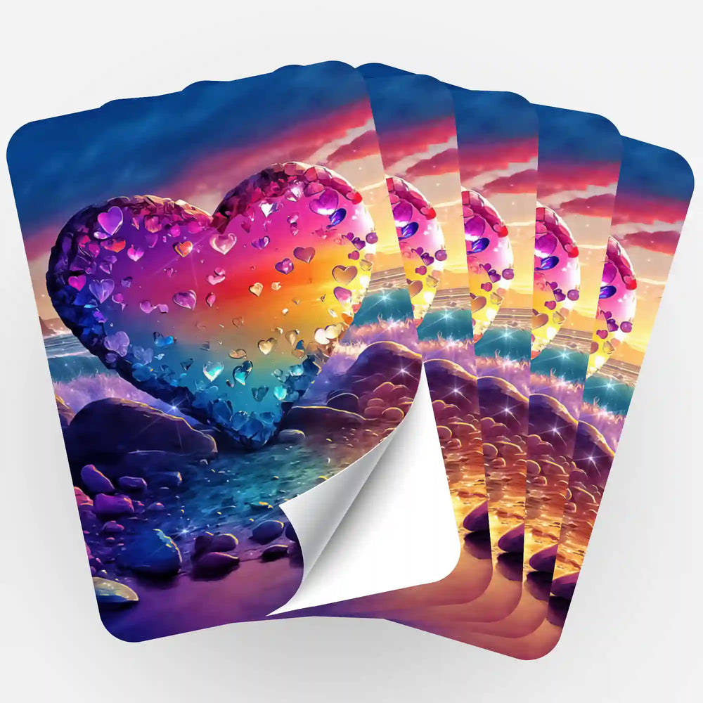 Aufkleber 5er-Set - Heart of Glitter