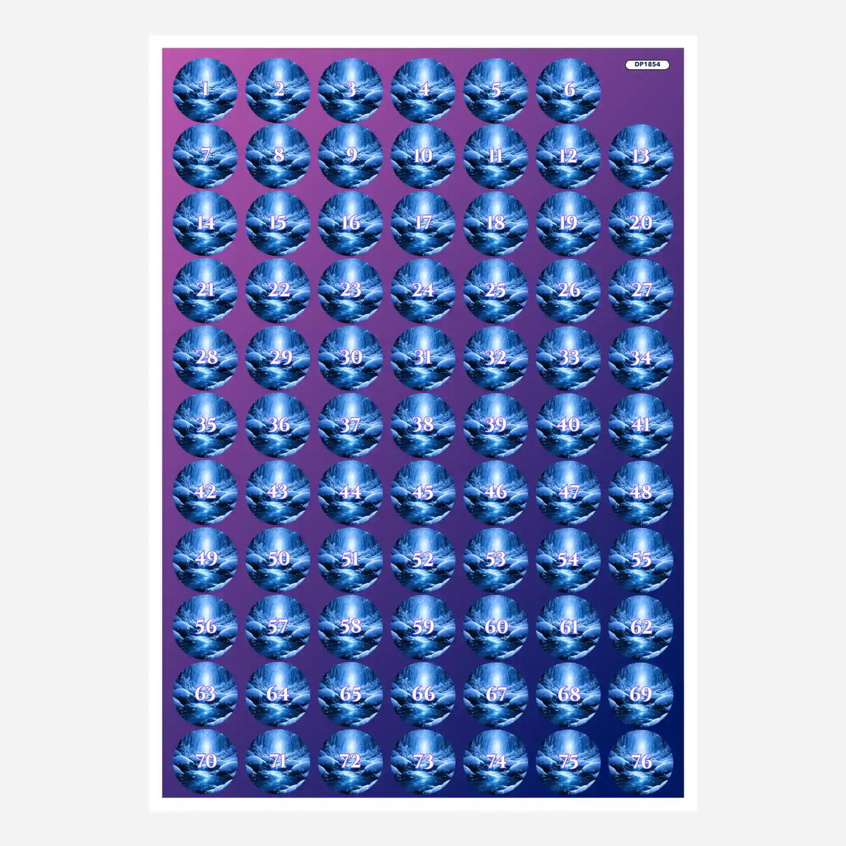 Döschenaufkleber Set für Diamond Painting zur Sortierung von Steinfarben mit Motiv Der Weg durch die Stille