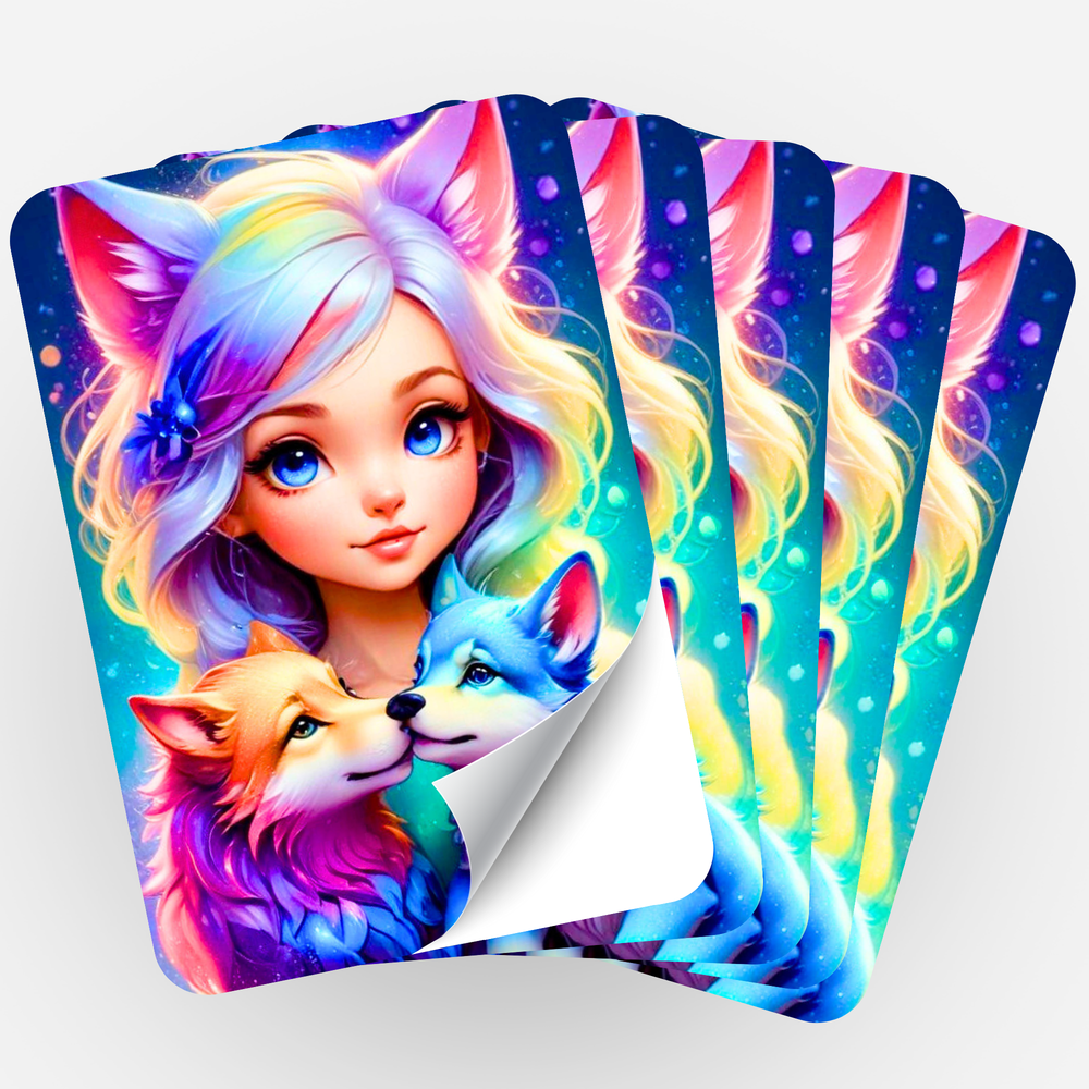Lot de 5 autocollants - Moni's Special - Fille-louve Finja
