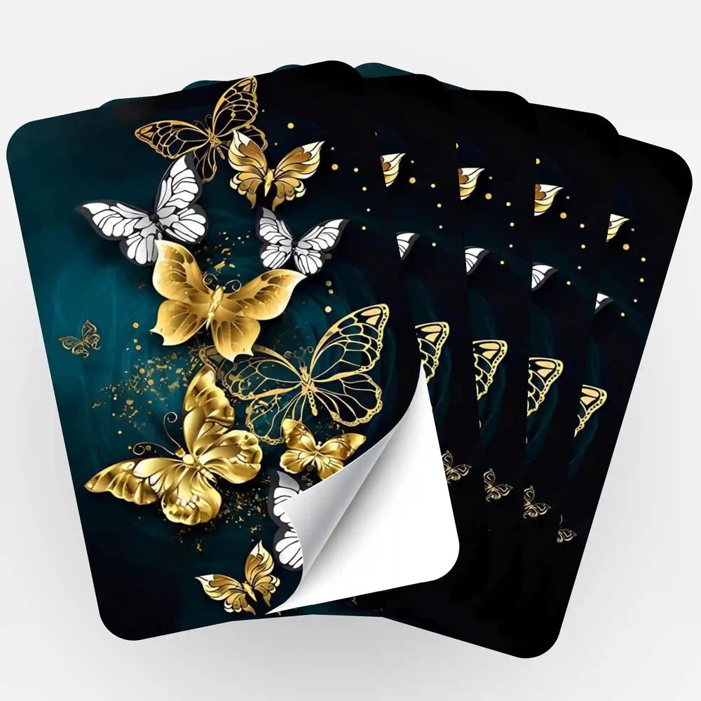 Aufkleber 5er-Set - Goldene Schmetterlinge